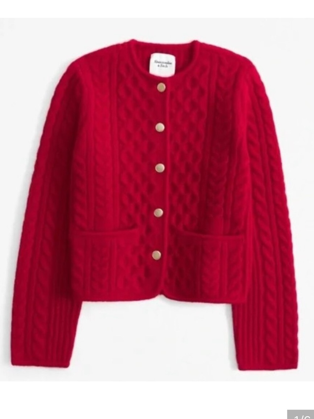 Abercrombie & Fitch red sweater cardigan